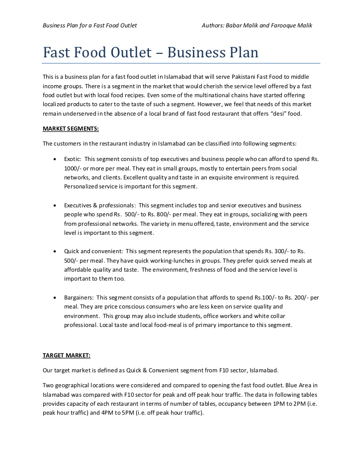 Takeaway Business Plan Sample Business Form Templates